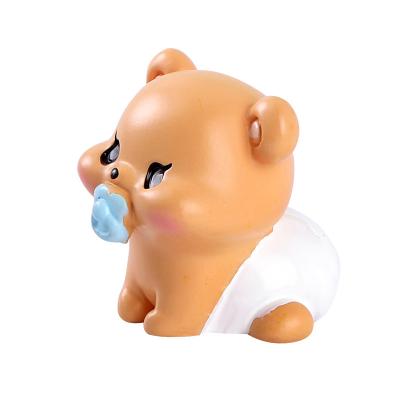 China Europe Bear Figurines For Home Ornament Animal Moss Terrarium Potted Decor Kawaii Statue Garden Mystery Box Resin Miniature Craft for sale