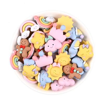 China Japan Resin Beads Sun Moon Cloud Star Cloud Ornament Rainbow Crown Love Cloud Gingerbread Man DIY Craft Flat Back Album drawn for sale