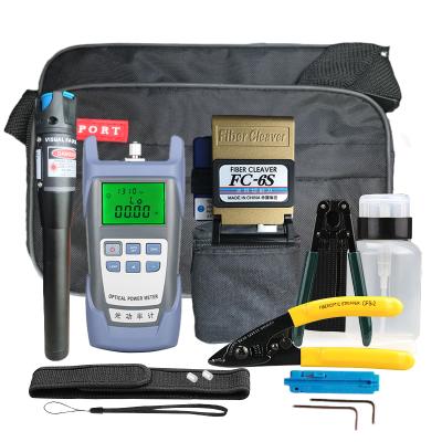 China Fiber Optic Cleaver Power Meter FTTH Kit Visual Fault Locator For Fiber Optic Drop Cable Fiber Optic Termination Tool Kit Fiber Optic Tool Kit for sale