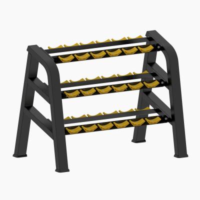 China 200kgs Home Gym Dumbbell Rack Commercial Professional Fitness Equipment 3 Layers Rack for sale