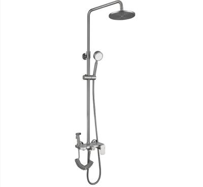 China With Single Slide Bar Luxury Chrome Finish 6 Inch Rainfall Shower Head With Bathroom Shower Heads for sale