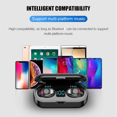 China New Comfortable Wearing F9 Wireless Headphones 5.0 HIFI Sports In-Ear Earphone TWS Mini Running F9 Headset Support IOS/Android Phones for sale