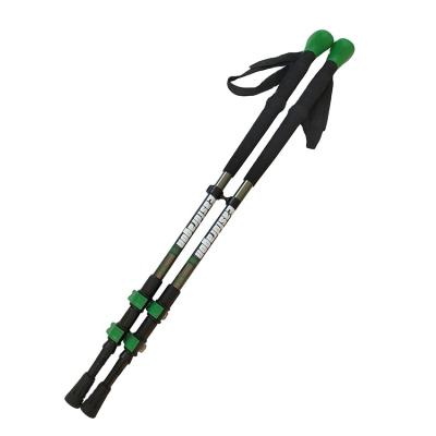 China Lightweight Custom Trekking Poles Flip Lock EVA Handle Lightweight Telescopic Hiking Stick for sale