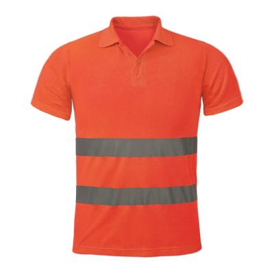 China High Visibility Short Sleeve With Reflective Safety Polo Shirt High Visibility Men Reflector Construction Shirts for sale