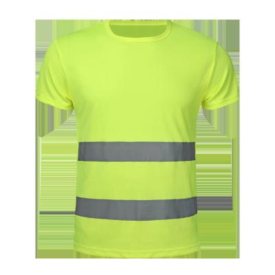 China Fluorescent Yellow Reflective T-Shirt Hi Vis Workwear High Visibility Parking Lot Wardens Shirts for sale