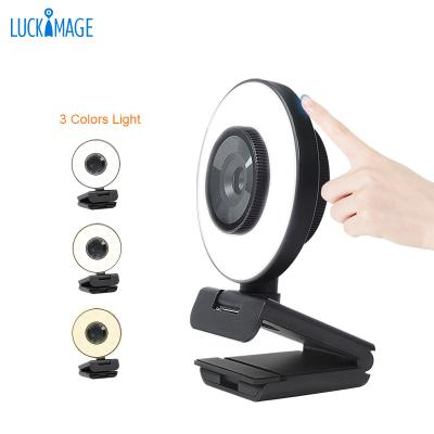 China Luckimage Remote Education/Meeting/Chat Laptop/PC Web Camera Webcam with Light Up Webcam USB 1080p 60fps Webcam for sale