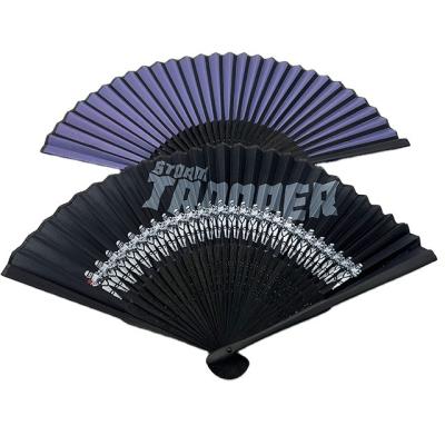 China Hand Fan Logo Bamboo Promotional Gift Portable Asian Custom Printed Fold Advertising Brand Summer Business Folk Handmade Painting for sale