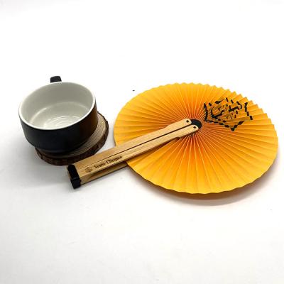 China Hand Fan Logo Bamboo Promotional Gift Portable Asian Custom Printed Fold Advertising Brand Summer Business Folk Handmade Painting for sale