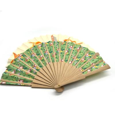 China Asian hot sale promotional gift portable custom printed folding advertising brand summer business folk handmade painting for sale