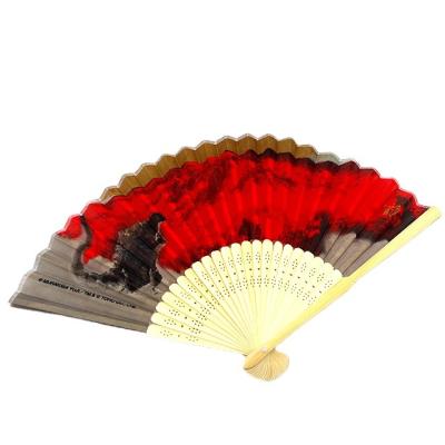 China Advertising Brand Summer Business Fan Asian Portable Custom Printed Folding Folk Handmade Painting Bamboo Fan for sale