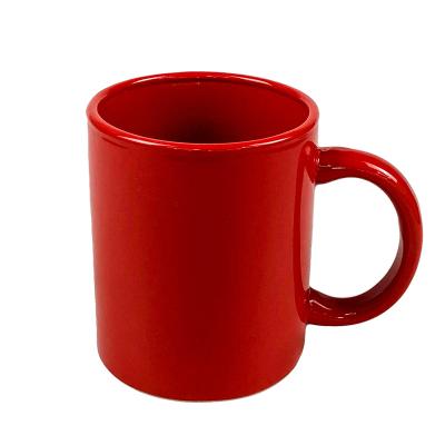 China Good Quality Empty Red Sublimation Customized Ceramic 12oz Coffee Mug Viable For Sublimation for sale