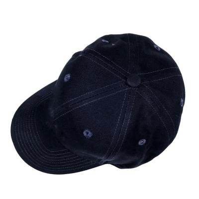 China 6 Panels JOINT Black Solid Cotton Twill Self-Profile Structured Baseball Hats With Satin Lining Hot Selling for sale