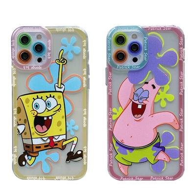 China Shockproof Mobile Cell Phone Case SpongeBob Shell Cartoon Soft Lens Protection For iPhone 13 12 pro 11 pro 8 7 max plus Back Cover Capa for sale