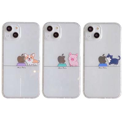 China Cute Creative New Cat Puppy Dog Shockproof Mobile Cell Phone Back Cover For 13Pro 12 11 7 Max Plus 11 Pro XR Xs Soft Phone Cases for sale