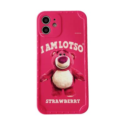 China Soft IMD Cube Phone Accessories Shockproof Strawberry Bear For iPhone 12 pro 11 pro 8 7 max max plus Xr Xs Max Shockproof Mobile Back Cover for sale