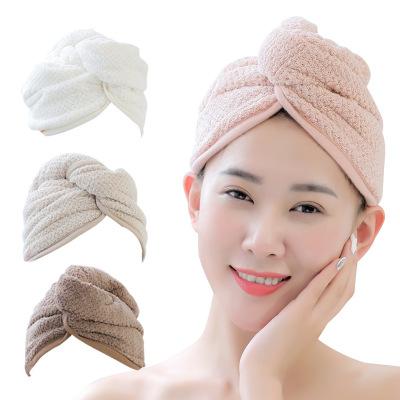 China Pineapple Grid Dry Hair Scarf Microfiber QUICK DRY Absorbent Thickened Shower Towel Quick-Dry Scarf for sale