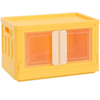 China 2021 Hot Selling OEM 32L Portable Collapsible Telescopic Goods Folding Stackable Single Folding Plastic Storage Box for sale