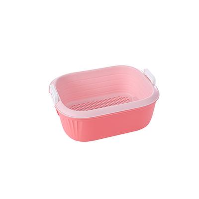 China Double Layer Plastic Plastic Vegetables and Fruits Wash Kitchen Sink Drain Basket for sale