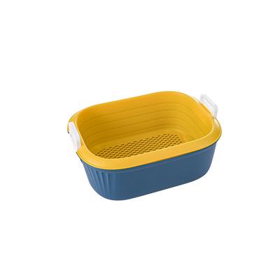 China Plastic Kitchen Drain Basket Colander Fruit And Vegetable Washing Basket Filter With Handle Kitchen Storage Tool for sale