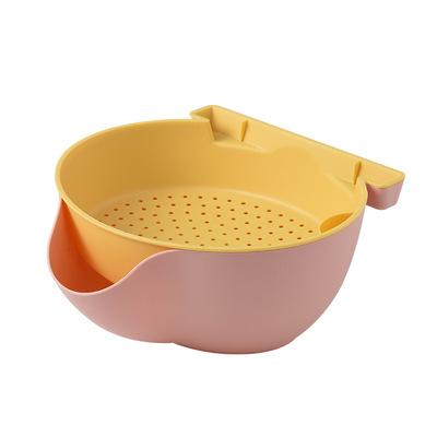 China Lazy Plastic Snack Fruit Bowl Double Layer Snack Storage Box Bowl Water Filter Basket with Mobile Phone Holder for sale