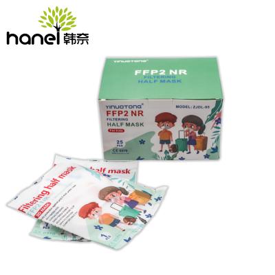 China Custom Printed Logo Colors Protective Breathable 5 Ply Kids White Disposable FFP2 KN95 Face Mask For Kids for sale