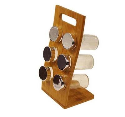 China Kitchen Spice Cabinet Rack Tray Slanted Storage Rack And Microwavable Bamboo Holder for sale