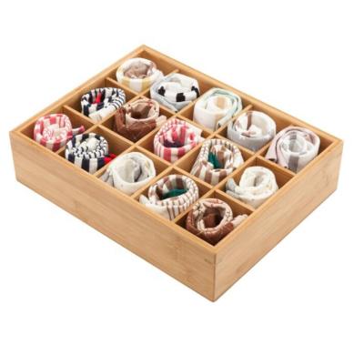 China Sustainable Natural Bamboo Cabinet Drawer Organizer Drawer Divider And Storage Box for sale