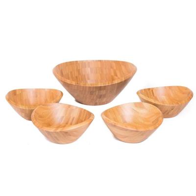 China Home Bamboo Salad Bowl Set Disposable Set Of 5 Stackable Bowls for sale