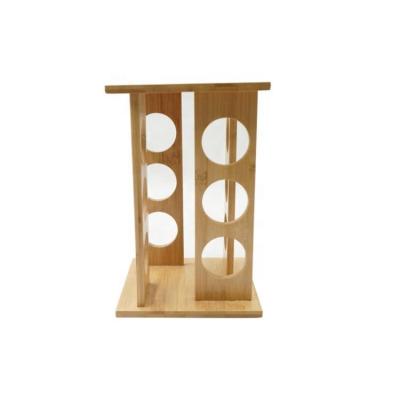 China Sustainable Revolving Bamboo Spice Storage Rack 12 Spice Bottle Rack for sale