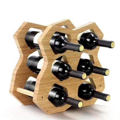 China Shelf Storage Viable Bamboo Rack Wooden Wine Rack Wine Rack Display Stands for sale