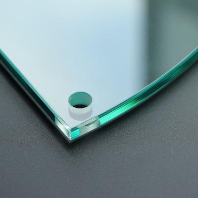 China Flat Edge 4mm Clear 5mm Tempered Glass For Bathroom Enclosure Corner Shelf for sale