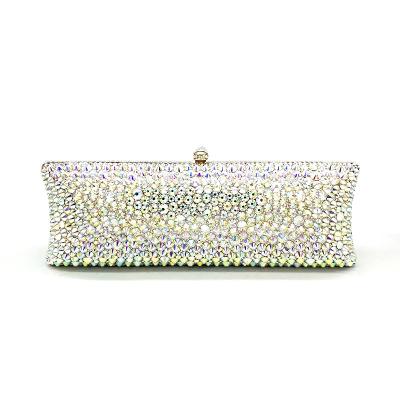 China Guangzhou wholesale ab full crystal bags high quality luxury women evening clutches ladies diamond wedding rhinestone bridal purses for sale