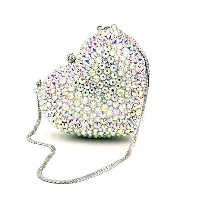 China New design elegant crystal bags ab full luxury women evening clutches ladies diamonds rhinestone african bridal wedding purses for sale