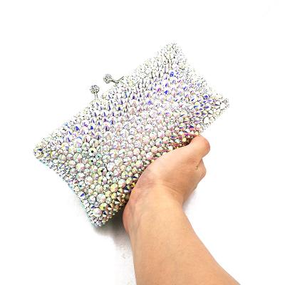 China High quality factory wholesale ab full crystal bags luxury women evening clutches diamond wedding rhinestone bridal purses for sale