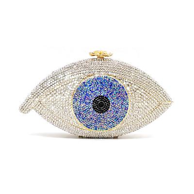 China Fashoion 7 BAGS GET 1 FREE luxury women evening diamond bag large classic crystal evil bag hollow eye funny clutches and purses for sale