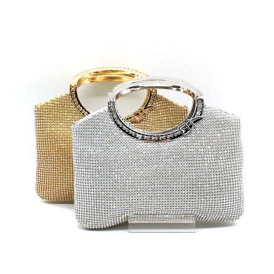 China Wedding Makeup Luxury Bridal Wedding Party Women Equalizing Body Bag Ladies Handbag Cross Soft Crystal Clips Rhinestone Elegant Shoulder Bag for sale