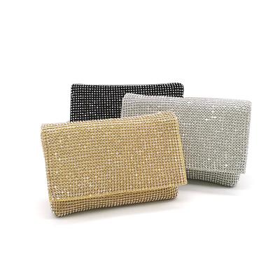 China Wedding Evening Purse Clutch Bag Simple Fashion Wedding Party Women Bridal Rhinestone Diamonds Cross Crystal Body Bag Ladies Clutches for sale