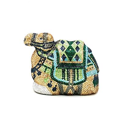 China High Quality Luxury Handmade Animal Shape Bear Shape Purses Women Evening Wedding Cute Bridal Camel Clutches Full Crystal Bag for sale