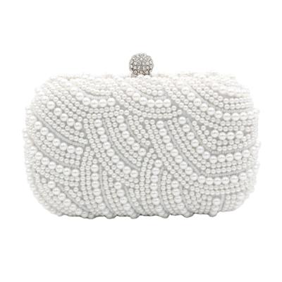 China High Level Wholesale Elegant Women Evening Pearl Clutches Cross Body Bag Classic Bridal Wedding for sale