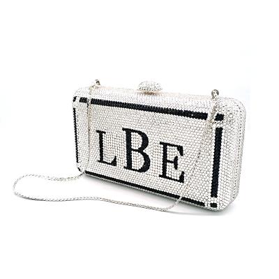 China Classic Sparkle MAKE IT YOUR OWN PERSONAL SET INITIAL DESIGN bag full name crystal women new design wedding bridal party clutch bags for sale