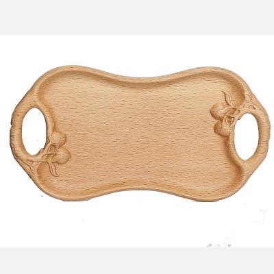 China Minimalist Tableware Baby Tray Cartoon Cutlery Set Feeding Dish Fresh Fruit Wooden Tray Tableware Cartoon Wooden Tray for sale