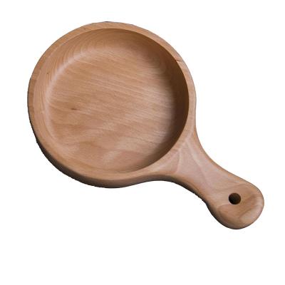 China Minimalist Pastry Making Water Scoop Wooden Bowl Tools For Making, Pizza Fruit Salad Custom Fruit Salad Long Handle Wooden Bowl Tableware for sale