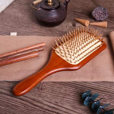 China Wooden Scalp Massage Airbag Air Cushion Comfortable/Durable/Anti-Static Hair Care Paint Wood Carving Flowers for sale