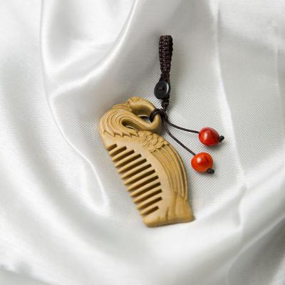 China China Custom Wood Jewelry Pendant Mini Comb Pendant Key Chain Decorative Buckle for sale