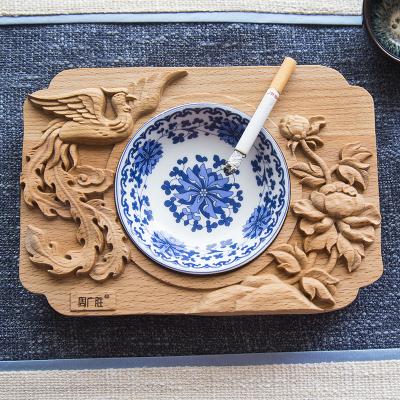 China Retro personality creative environmental friendly/durable simple home office wooden ashtray for sale