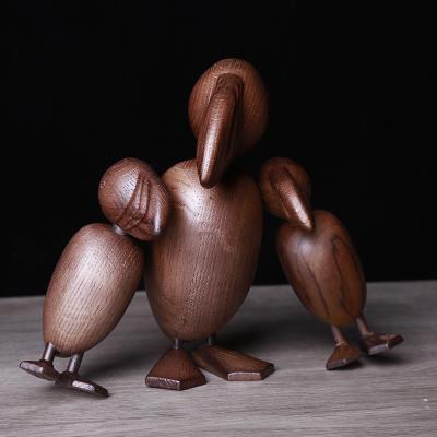 China Europe Danish Nordic Wooden Decoration Home Decoration Setting Bird Solid Wood Handwork for sale