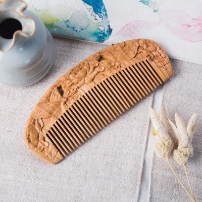 China Direct Cut Logo Boutique Hair Comb Wooden Beard Comb Comfortable/Durable/Anti-static Comb Manufacturers for sale