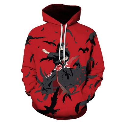 China Factory Custom Wholesale Men 3D Waterproof Polyester Printing Anime Cartoon Narutoes Hoodie for sale