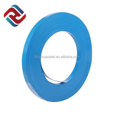 China Wrapping Machine Blue Painted Waxed Steel Strapping Manufacturers Cold Rolled Strap for sale