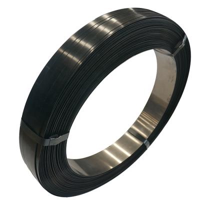 China Wrapping Machine Wholesale 19mm Black Painted Steel Strapping Band for sale